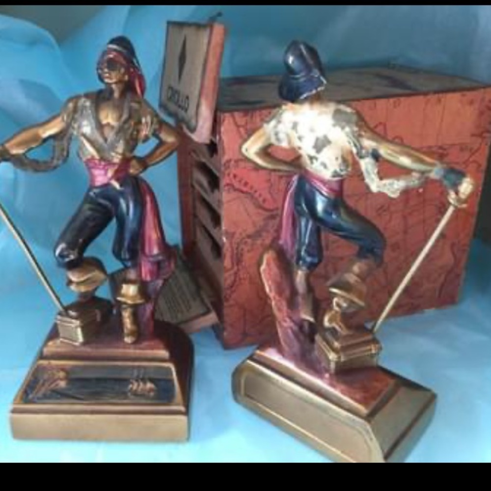 1920’s Herzel-Like ARMOR BRONZE Pirates Bookends!